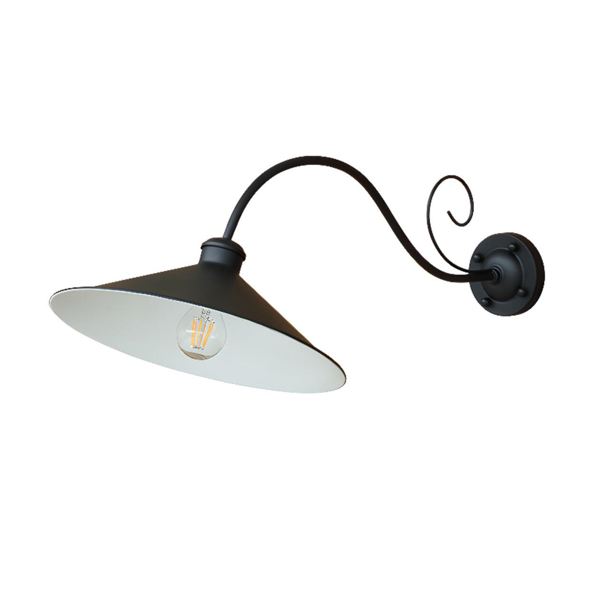 Vintage Black Industrial Outdoor Wall Light Image - 6