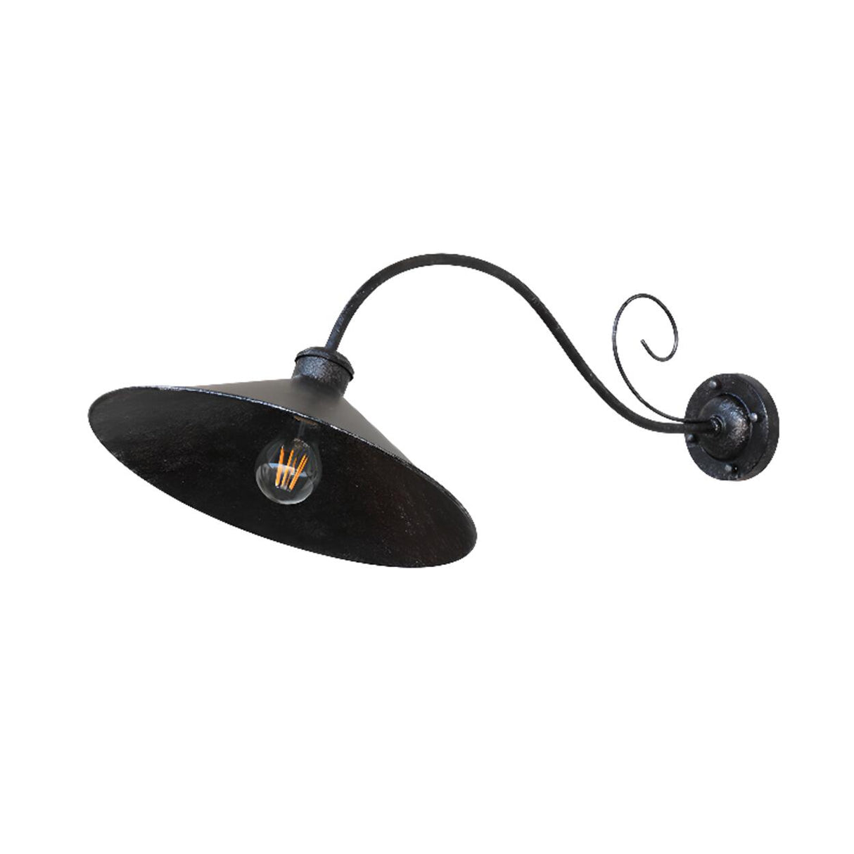 Vintage Black Industrial Outdoor Wall Light Image - 7