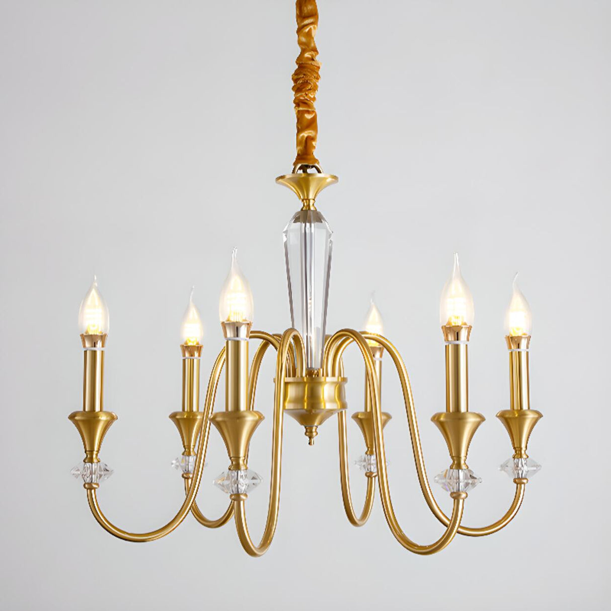 Vintage Black Iron Candelabra Crystal Chandelier Image - 12