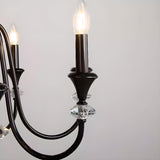 Vintage Black Iron Candelabra Crystal Chandelier Image - 13