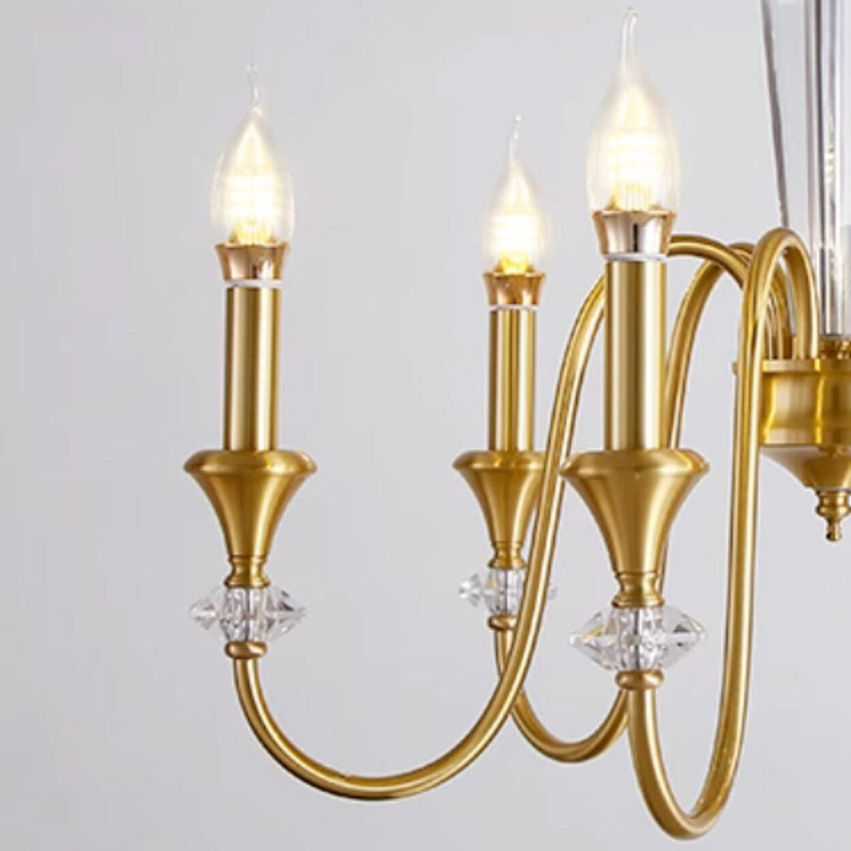 Vintage Black Iron Candelabra Crystal Chandelier Image - 14