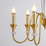 Vintage Black Iron Candelabra Crystal Chandelier Image - 14