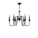 Vintage Black Iron Candelabra Crystal Chandelier Image - 5
