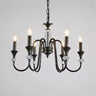 Vintage Black Iron Candelabra Crystal Chandelier Image - 7