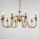 Vintage Black Iron Candelabra Crystal Chandelier Image - 8