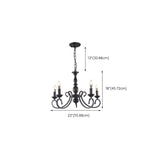 Vintage Black Iron Candle Chandelier Adjustable Height #size