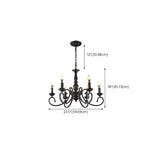 Vintage Black Iron Candle Chandelier Adjustable Height Image - 13