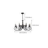Vintage Black Iron Candle Chandelier Adjustable Height Image - 14