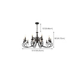 Vintage Black Iron Candle Chandelier Adjustable Height Image - 15