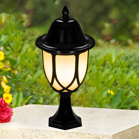 Vintage Black Lantern Metal Decor Outdoor Table Lamp Image - 1