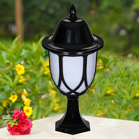 Vintage Black Lantern Metal Decor Outdoor Table Lamp Image - 2