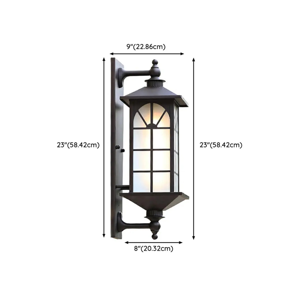 Vintage Black Lantern Metal External Wall Mount Light Image - 15