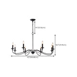 Vintage Black Metal Candelabra Chandelier Adjustable Height Image - 11