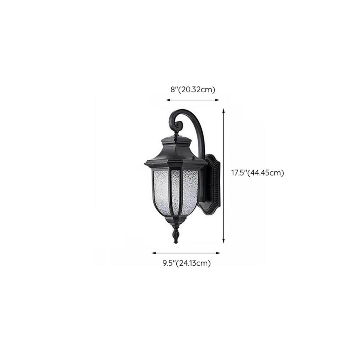 Vintage Black Outdoor Waterproof Wall Lantern Light 