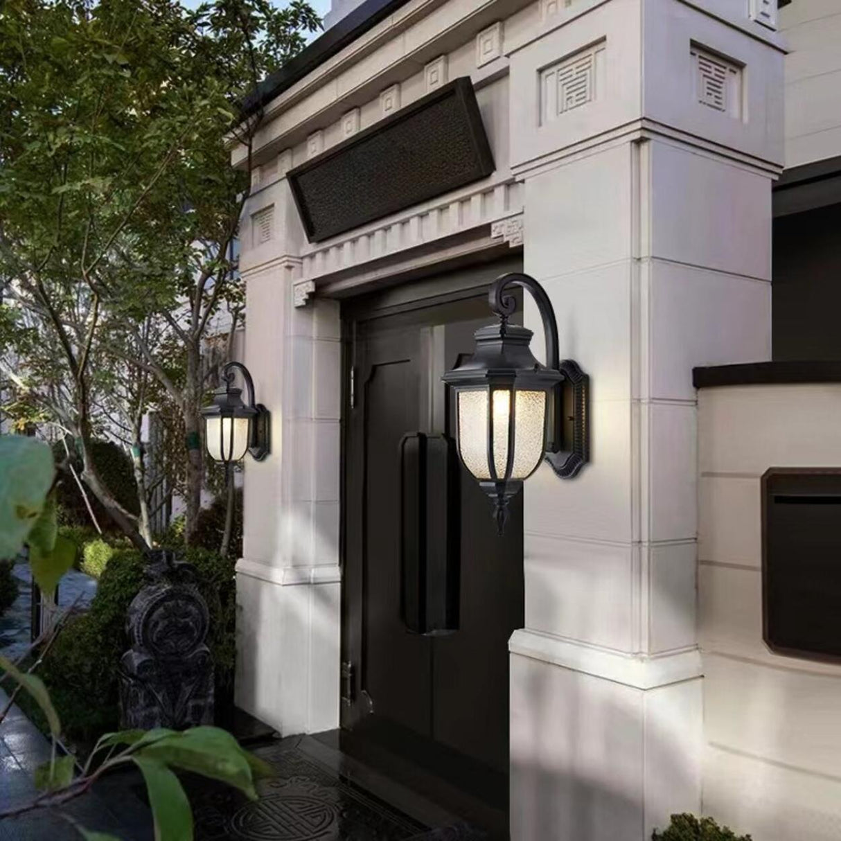 Vintage Black Outdoor Waterproof Wall Lantern Light Image - 3