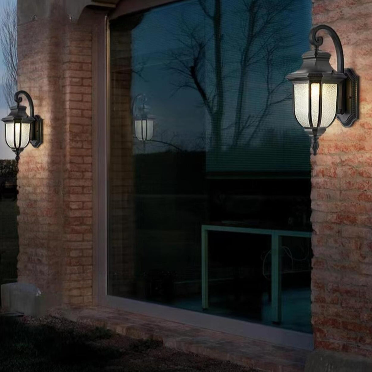 Vintage Black Outdoor Waterproof Wall Lantern Light Image - 4