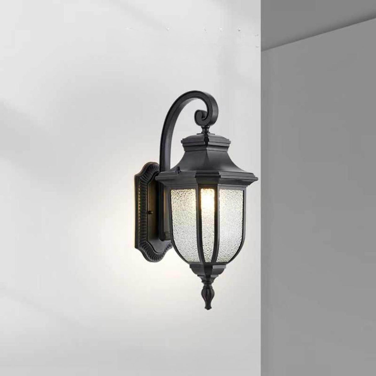 Vintage Black Outdoor Waterproof Wall Lantern Light Image - 7