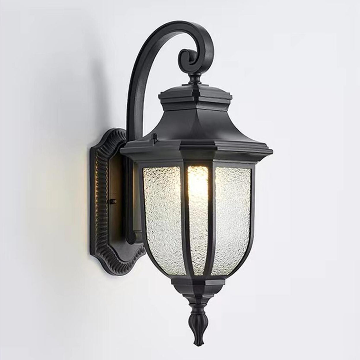 Vintage Black Outdoor Waterproof Wall Lantern Light Image - 8