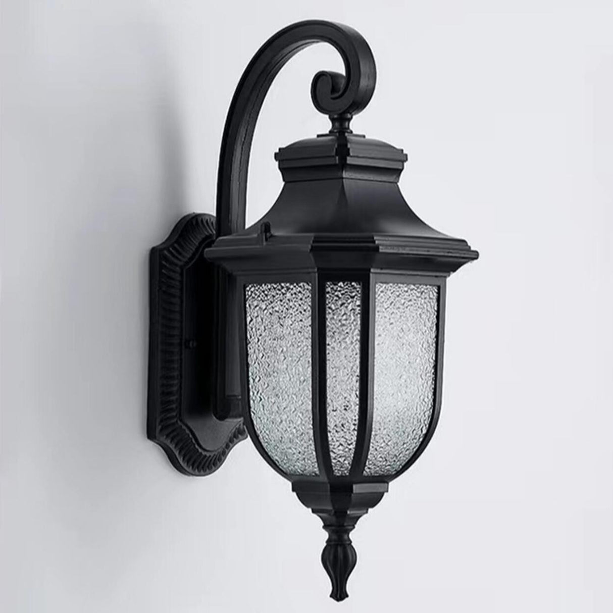 Vintage Black Outdoor Waterproof Wall Lantern Light Image - 9