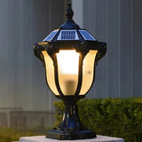 Vintage Black Solar Outdoor Lantern Garden Post Light Image - 3