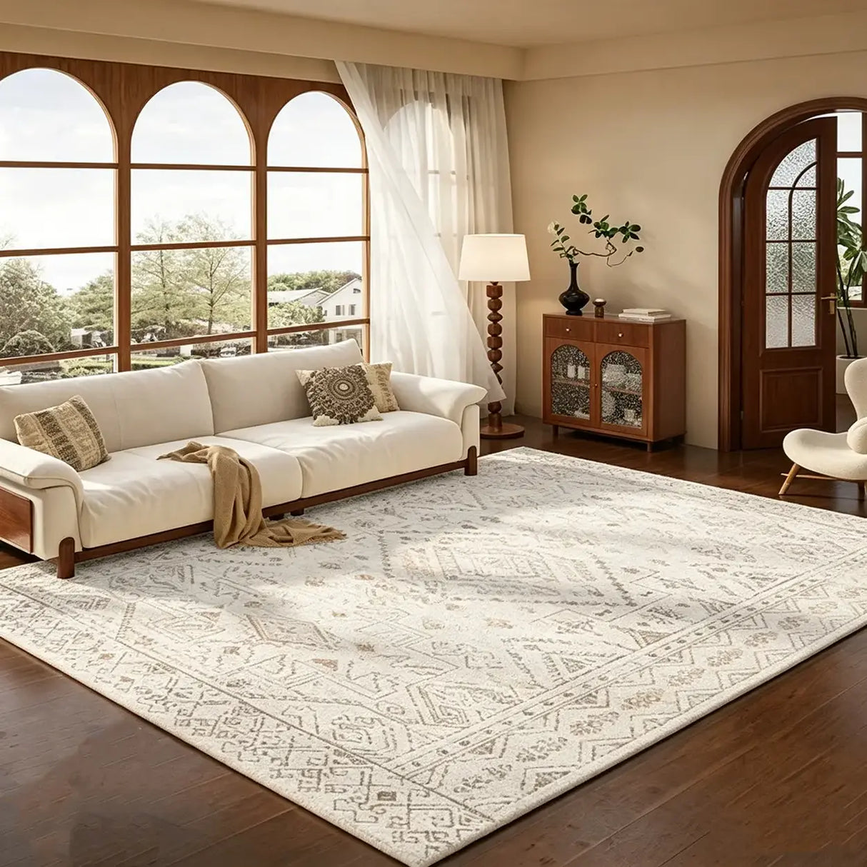 Vintage Bohemian Anti-Slip Machine Washable Area Rug Image - 15
