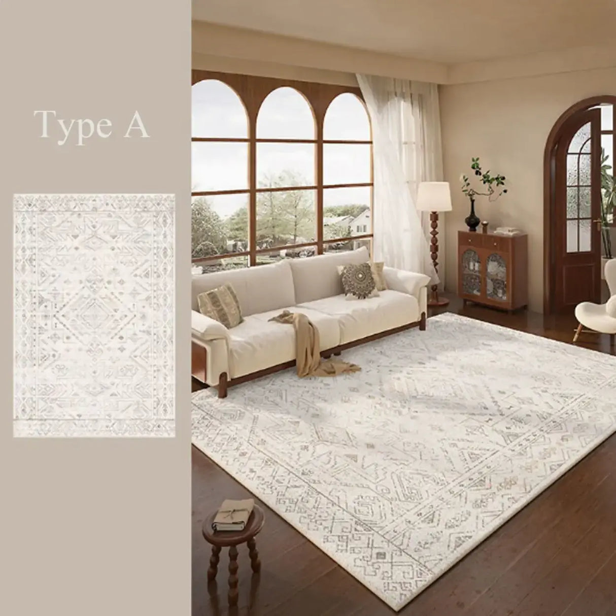 Vintage Bohemian Anti-Slip Machine Washable Area Rug Image - 7
