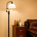 Vintage Bowl Black Metal Floor Lamp with Foot Switch Image - 16