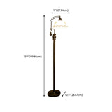 Vintage Bowl Black Metal Floor Lamp with Foot Switch #size