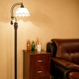 Vintage Bowl Black Metal Floor Lamp with Foot Switch Image - 5