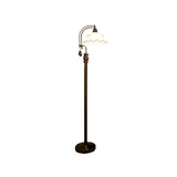 Vintage Bowl Black Metal Floor Lamp with Foot Switch Image - 6
