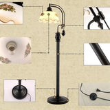 Vintage Bowl Black Metal Floor Lamp with Foot Switch Image - 8