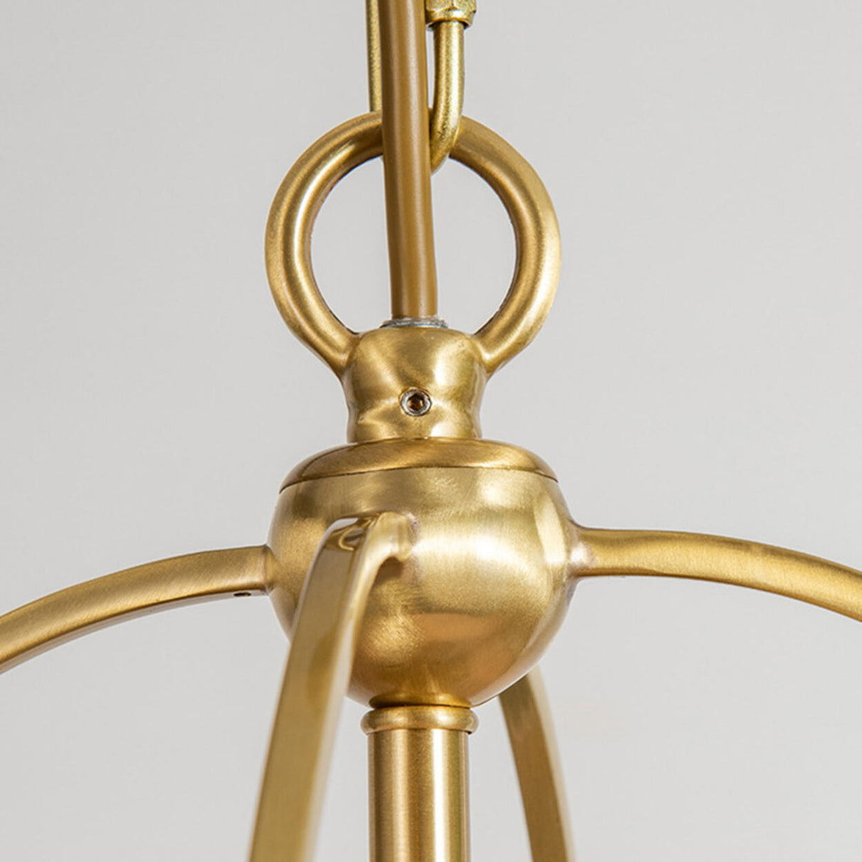 Vintage Brass 4 Lights Adjustable Height Chandelier Image - 12