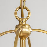 Vintage Brass 4 Lights Adjustable Height Chandelier Image - 12