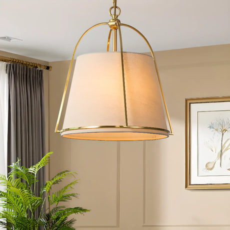 Vintage Brass 4 Lights Adjustable Height Chandelier Image - 2