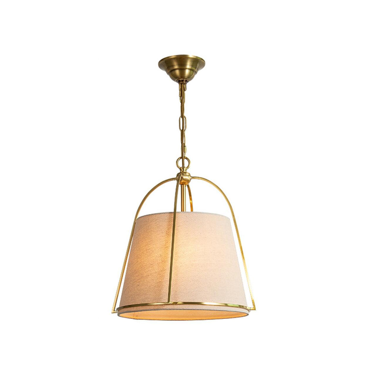 Vintage Brass 4 Lights Adjustable Height Chandelier Image - 5