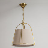 Vintage Brass 4 Lights Adjustable Height Chandelier Image - 7