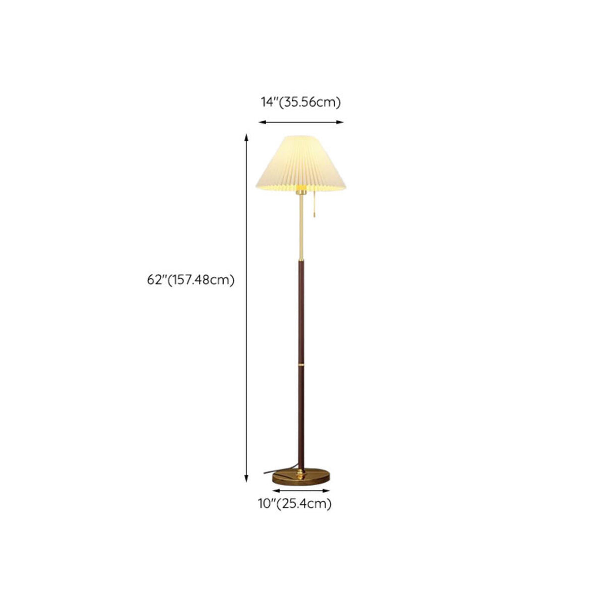 Vintage Brass Beige Floral Living Room Floor Lamp 