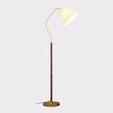 Vintage Brass Beige Floral Living Room Floor Lamp Image - 3