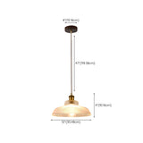 Vintage Brass Clear Glass Dome Pendant Bedroom Image - 13