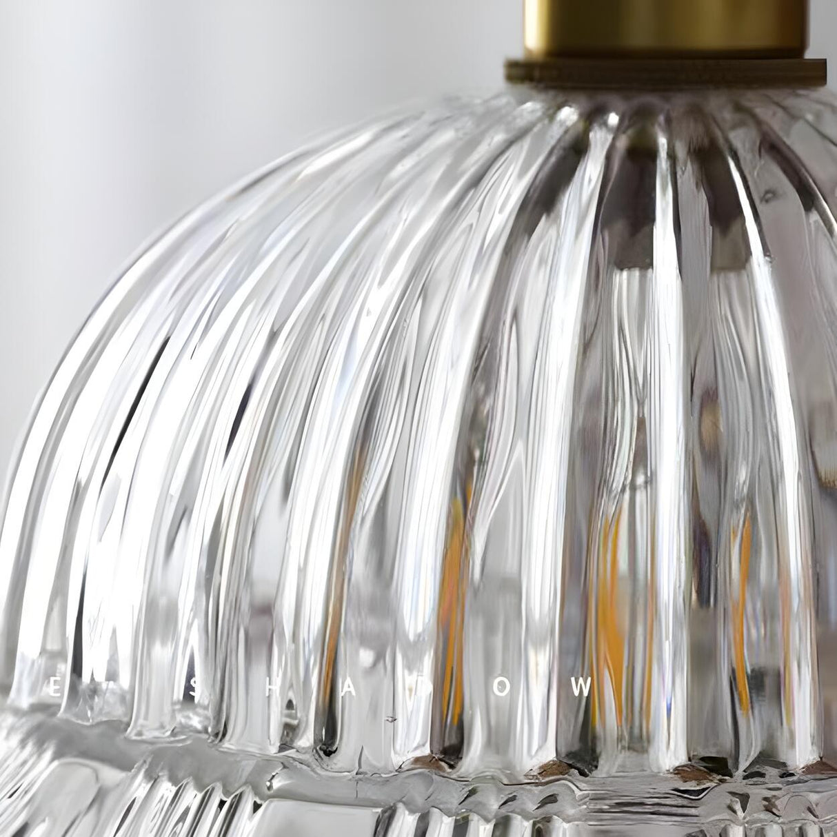 Vintage Brass Flower Clear Glass Pendant Light Image - 7