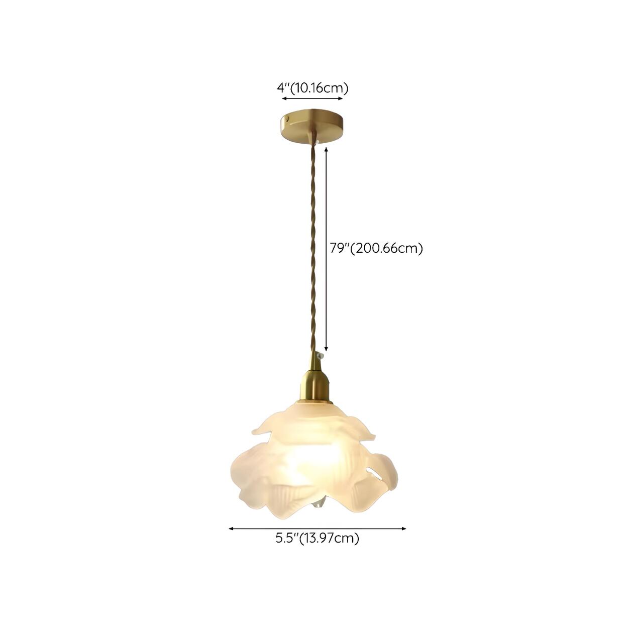 Vintage Brass Flower Frosted Glass Pendant Light – Homebaa