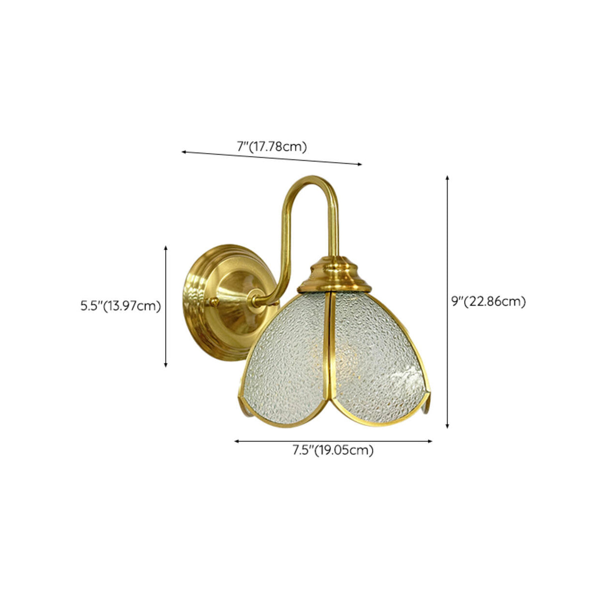 Vintage Brass Flower Wall Sconce Light Fixtures Image - 13