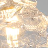 Vintage Brass Green Floral Glass Pendant Light Image - 11
