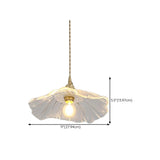 Vintage Brass Green Floral Glass Pendant Light Image - 17