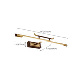 Vintage Brass Linear LED Metal Mirror Vanity Sconce #size