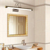 Vintage Brass Wall Mount Cylinder Vanity Mirror Light Image - 3
