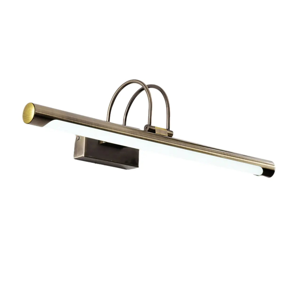 Vintage Brass Wall Mount Cylinder Vanity Mirror Light Image - 5
