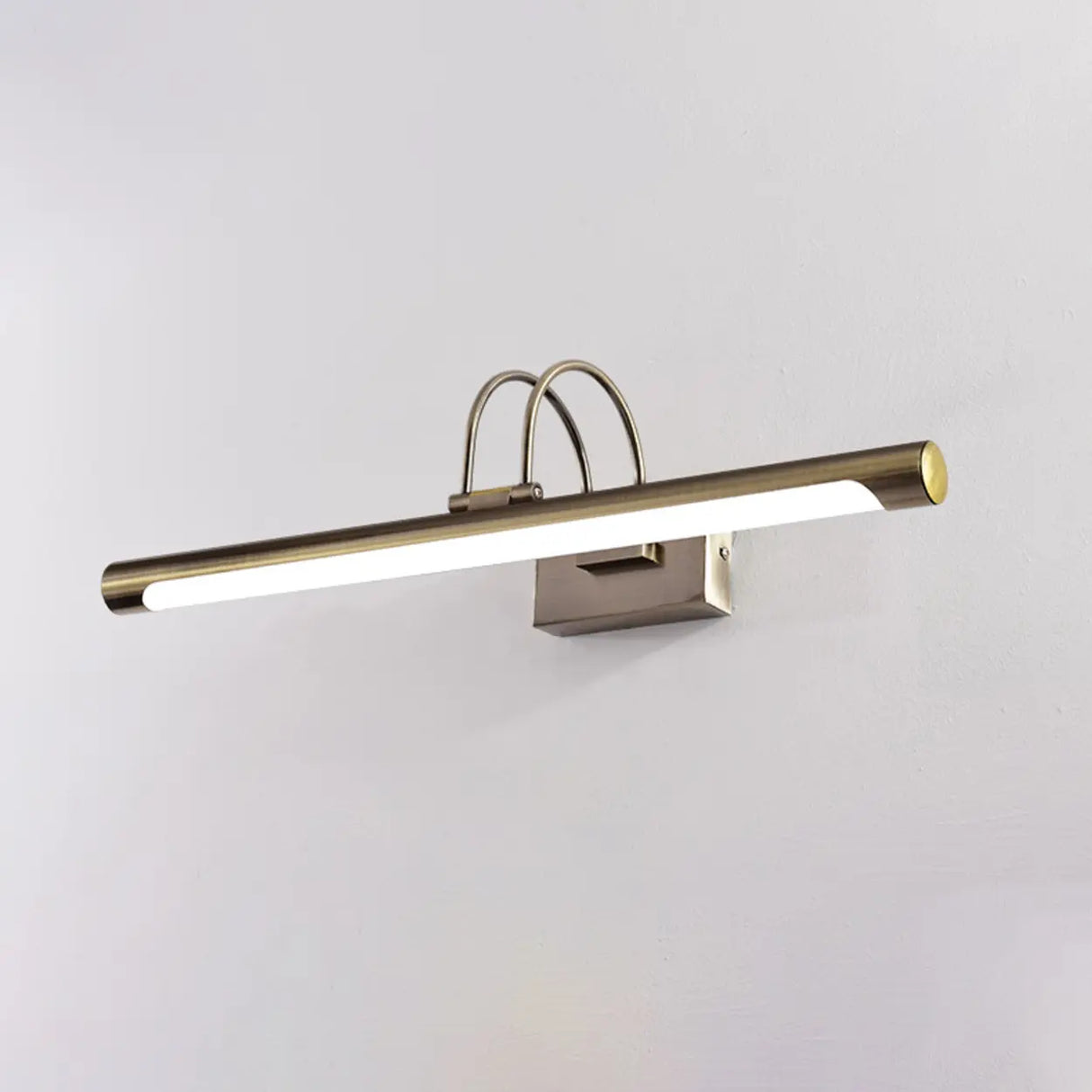 Vintage Brass Wall Mount Cylinder Vanity Mirror Light Image - 6