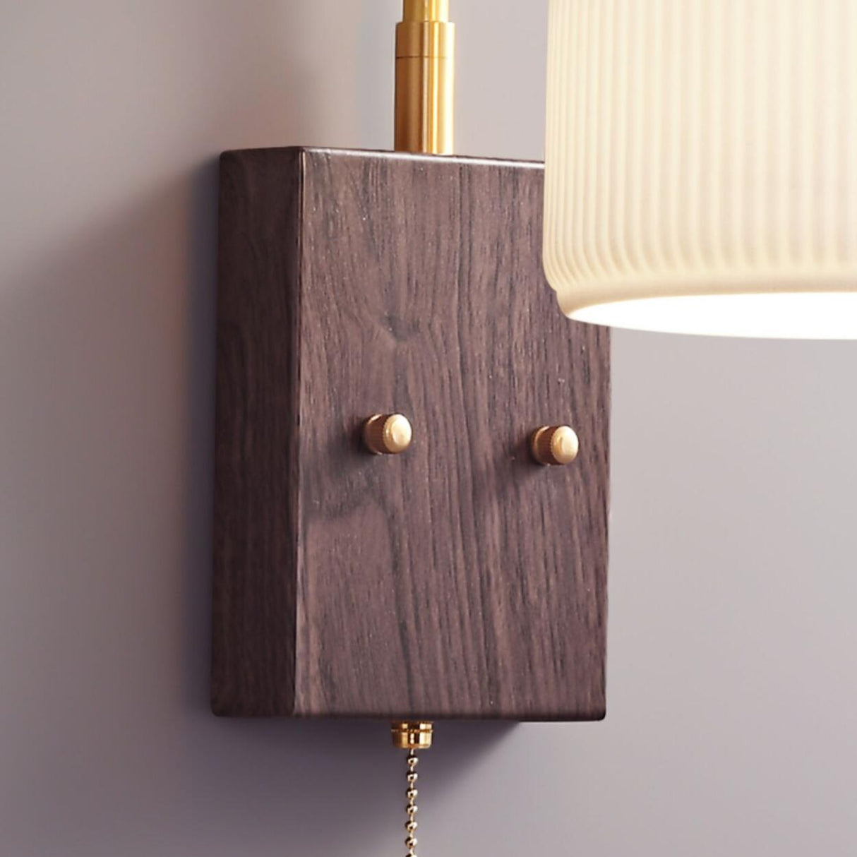 Vintage Brass Wall Sconce with Pull Chain Image - 15