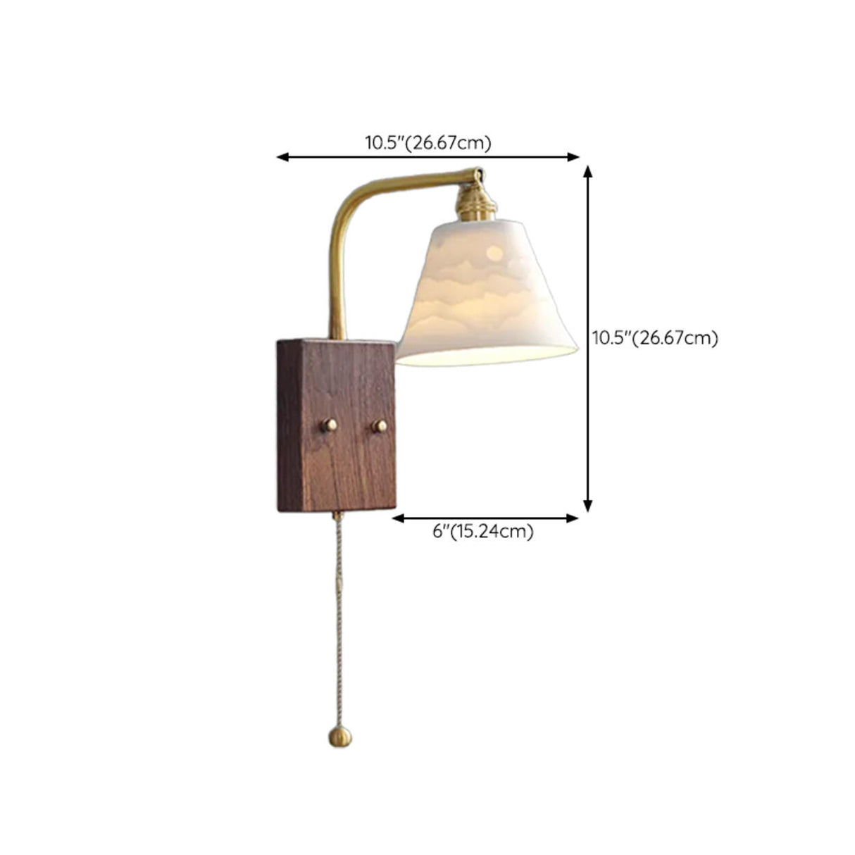 Vintage Brass Wall Sconce with Pull Chain Image - 21